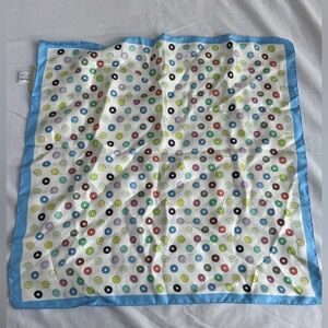 Larioseta x Barbieri Women's 100% Silk Square Scarf Doughnuts Italy Baker